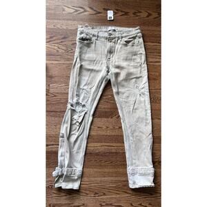 Hudson Men's Walker Kick Flare Dust Blue Distressed Jeans 36x32 RRP 420$